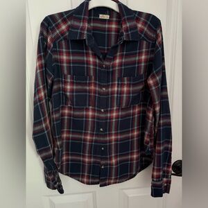 Hollister Blue and Red Checkered Shirt EUC